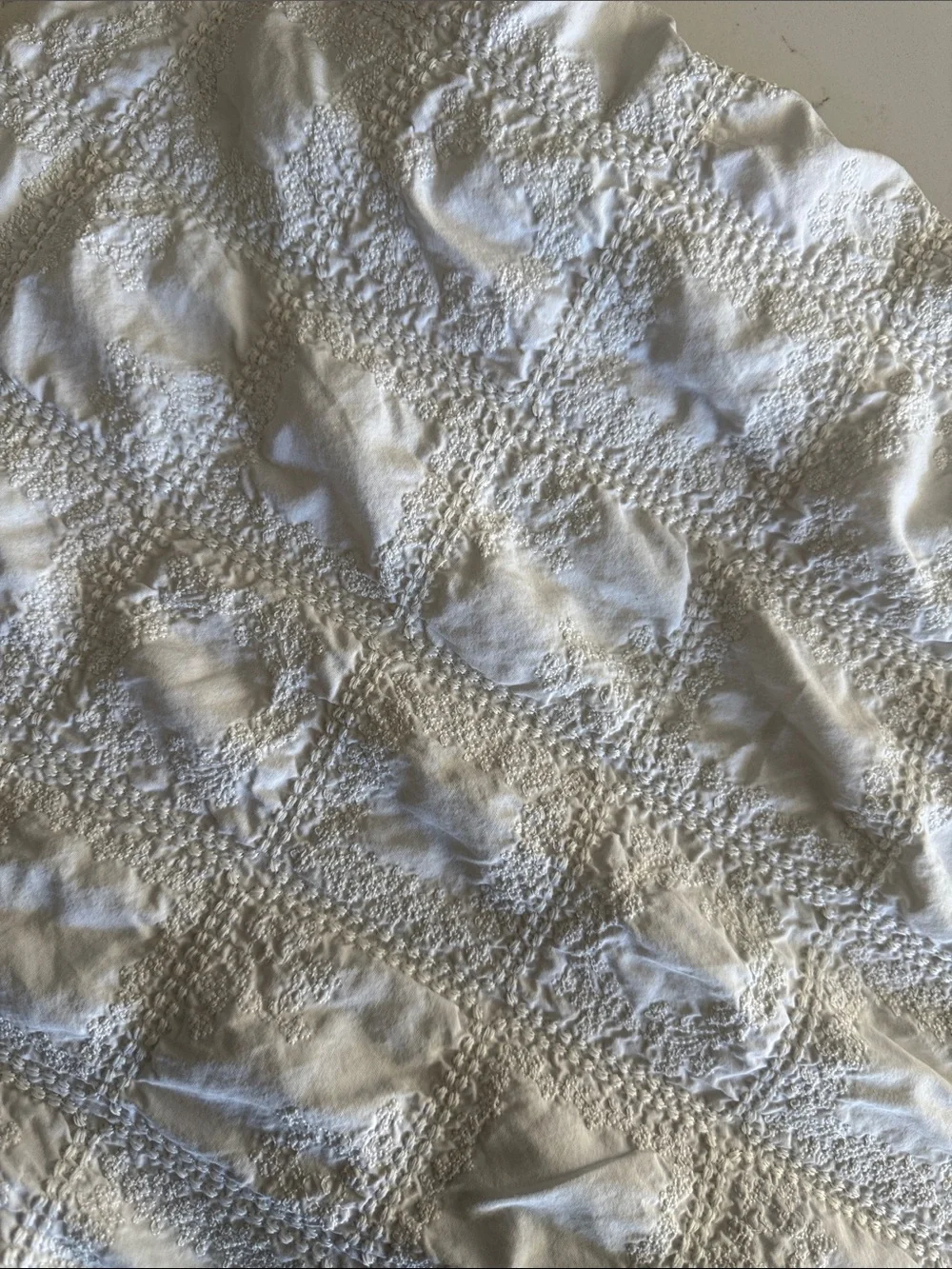 Sezane White Embroidered Ruffle Neck Sleep Sack
